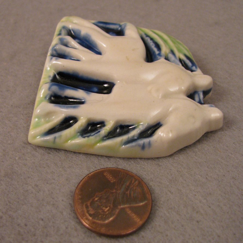 Vintage Mid Century Modern Glazed Ceramic Horses Deer Brooch Vintage Mid Century Modern Glazed Ceramic Horses Deer Brooch