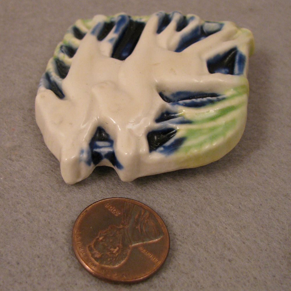 Vintage Mid Century Modern Glazed Ceramic Horses Deer Brooch Vintage Mid Century Modern Glazed Ceramic Horses Deer Brooch