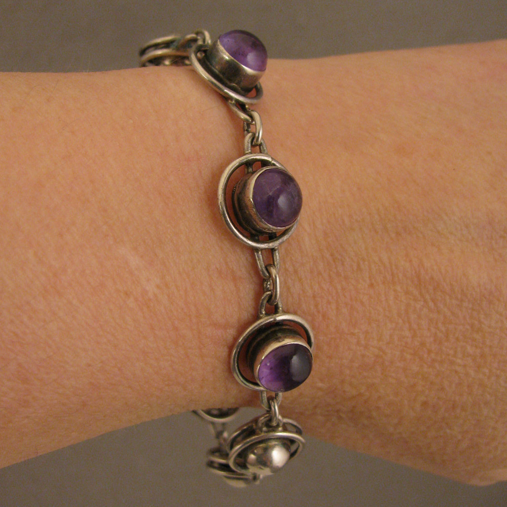 Arts & Crafts Sterling Silver Amethyst Bracelet Arts & Crafts Sterling Silver Amethyst Bracelet