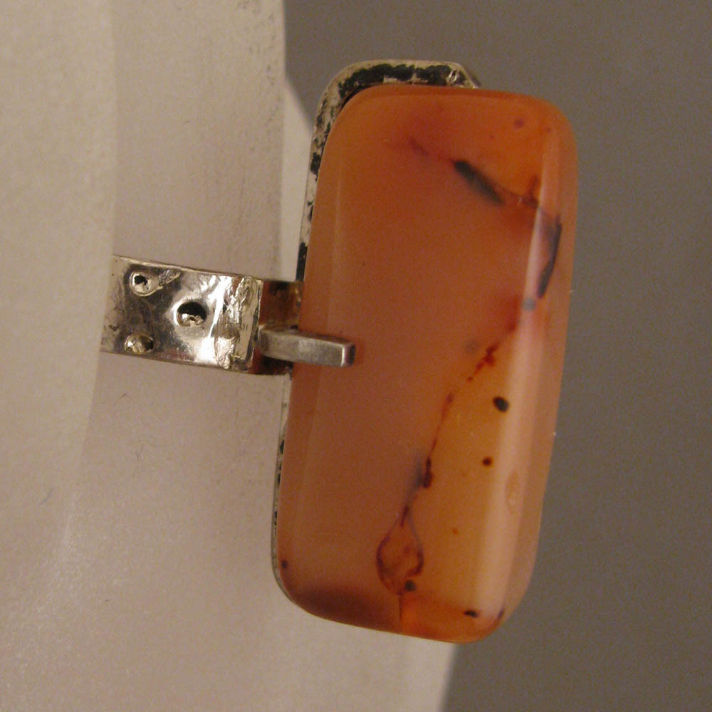 Mid Century Modern Sterling Silver Agate Ring size 7 Mid Century Modern Sterling Silver Agate Ring size 7