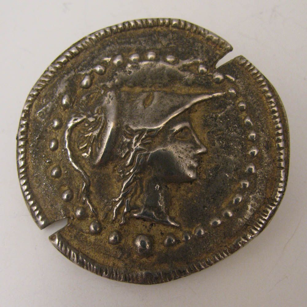 Early 1900s 800 Silver Roman Coin Style Brooch Early 1900s 800 Silver Roman Coin Style Brooch