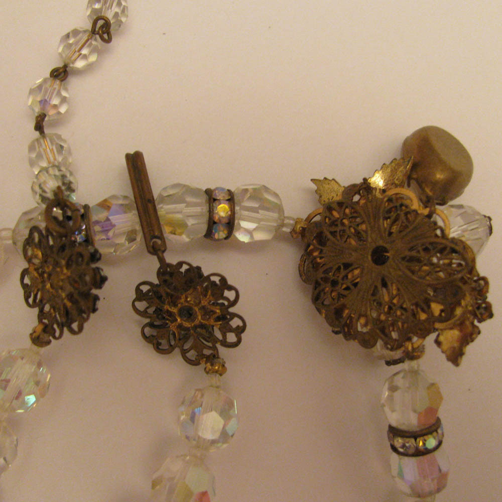 1950s Vintage AB Crystal Necklace 1950s Vintage AB Crystal Necklace