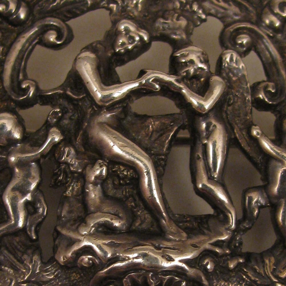 Antique Sterling Silver Eros and Aphrodite Brooch Antique Sterling Silver Eros and Aphrodite Brooch