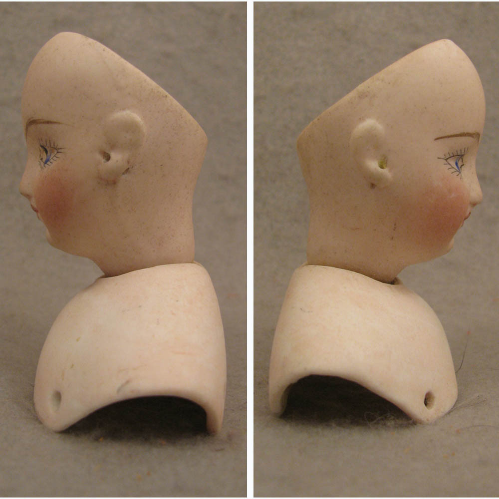 Antique FG French Fashion Painted Eye Doll Head + Shoulder Plate Antique FG French Fashion Painted Eye Doll Head + Shoulder Plate