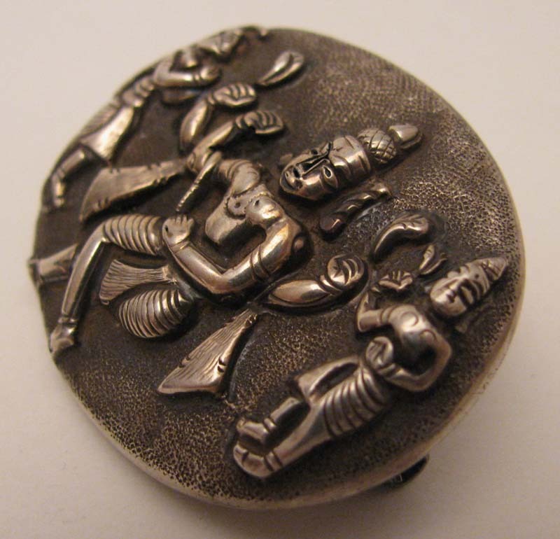 Sterling Silver c.1860s British Raj India Shiva Locket Brooch Sterling Silver c.1860s British Raj India Shiva Locket Brooch