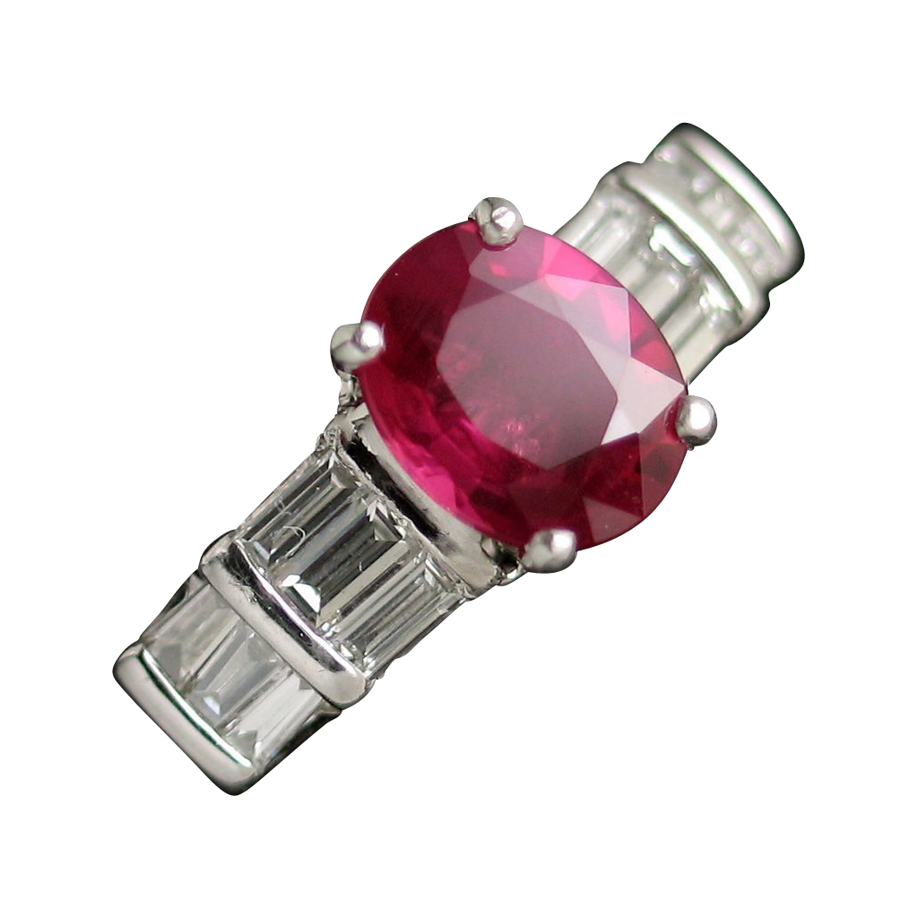 Rich & Brilliant GIA Unheated Ruby & Diamond Ring Rich & Brilliant GIA Unheated Ruby & Diamond Ring