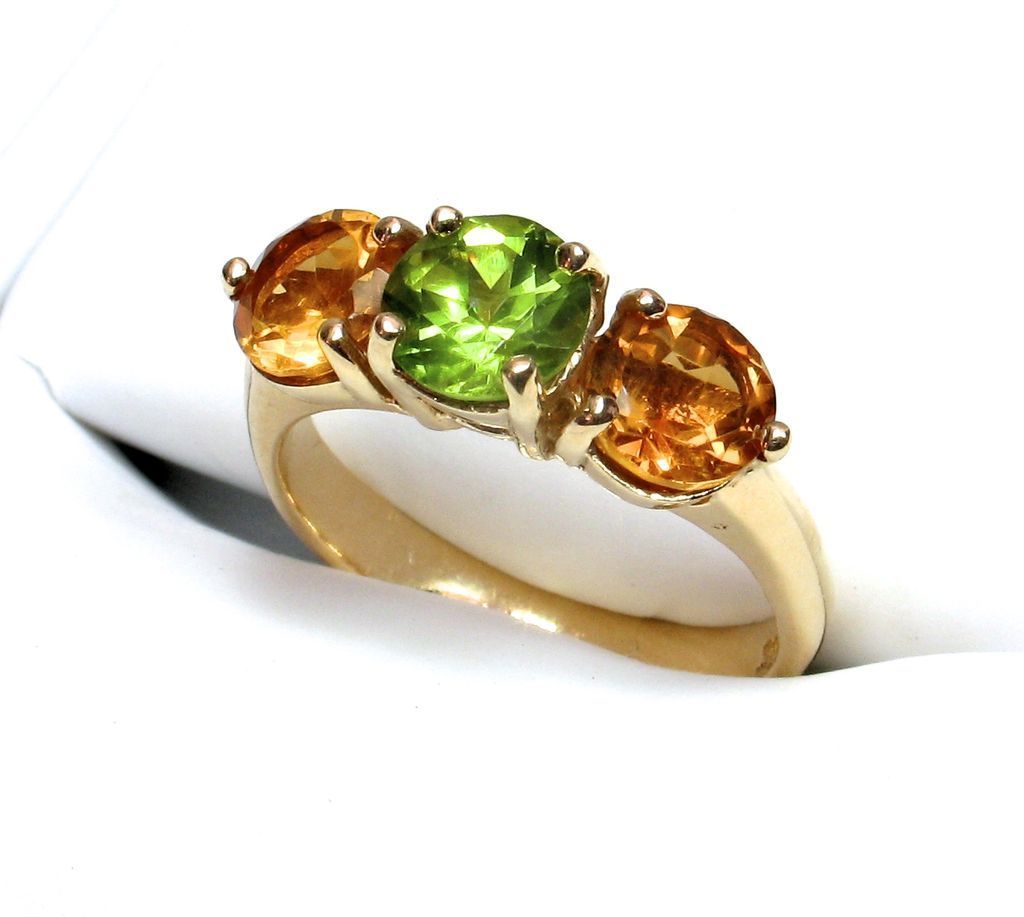 14k Yellow Gold Citrine Peridot Ring - Summer Bright! 14k Yellow Gold Citrine Peridot Ring - Summer Bright!
