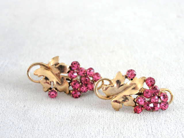 Lisner Pink Rhinestone Earrings Elegant Lisner Pink Rhinestone Earrings Elegant