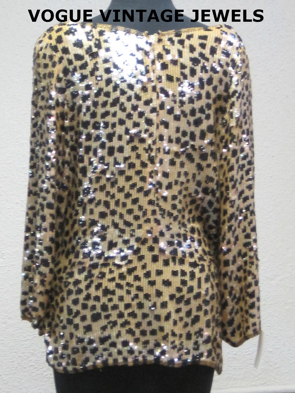 Vintage St. Martin leopard print sequined top Vintage St. Martin leopard print sequined top