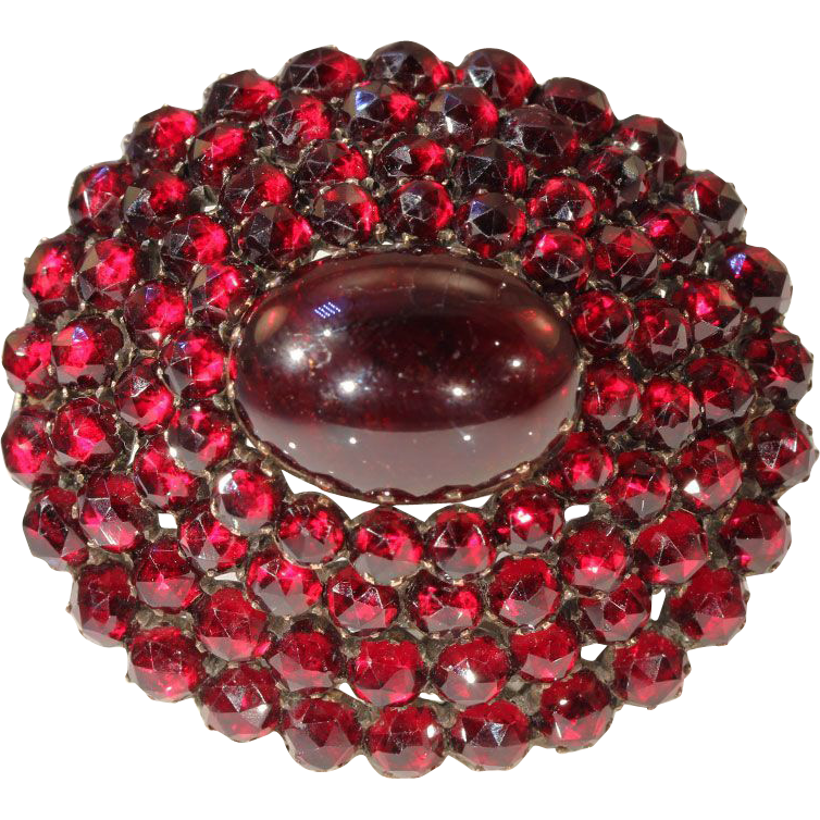 Eye-popping Large Victorian Bohemian Garnet Brooch Pin Eye-popping Large Victorian Bohemian Garnet Brooch Pin