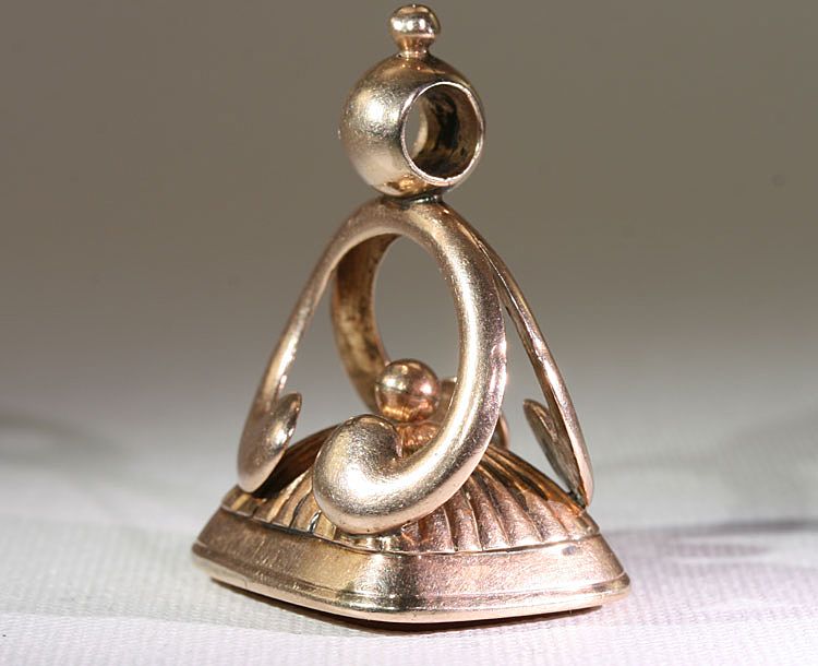 Antique Intaglio Seal, Victorian 15k Gold Antique Intaglio Seal, Victorian 15k Gold