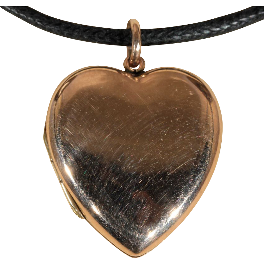 Antique Edwardian 9k Heart Locket c.1910 Antique Edwardian 9k Heart Locket c.1910