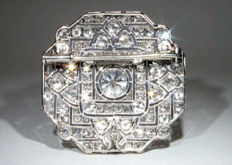 Spectacular Platinum Art Deco 6+ carat Diamond Pin & Pendant Spectacular Platinum Art Deco 6+ carat Diamond Pin & Pendant