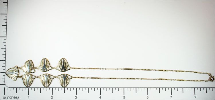 Vintage Art Deco Necklace, 18k White and Yellow Gold, 17.5" Vintage Art Deco Necklace, 18k White and Yellow Gold, 17.5"
