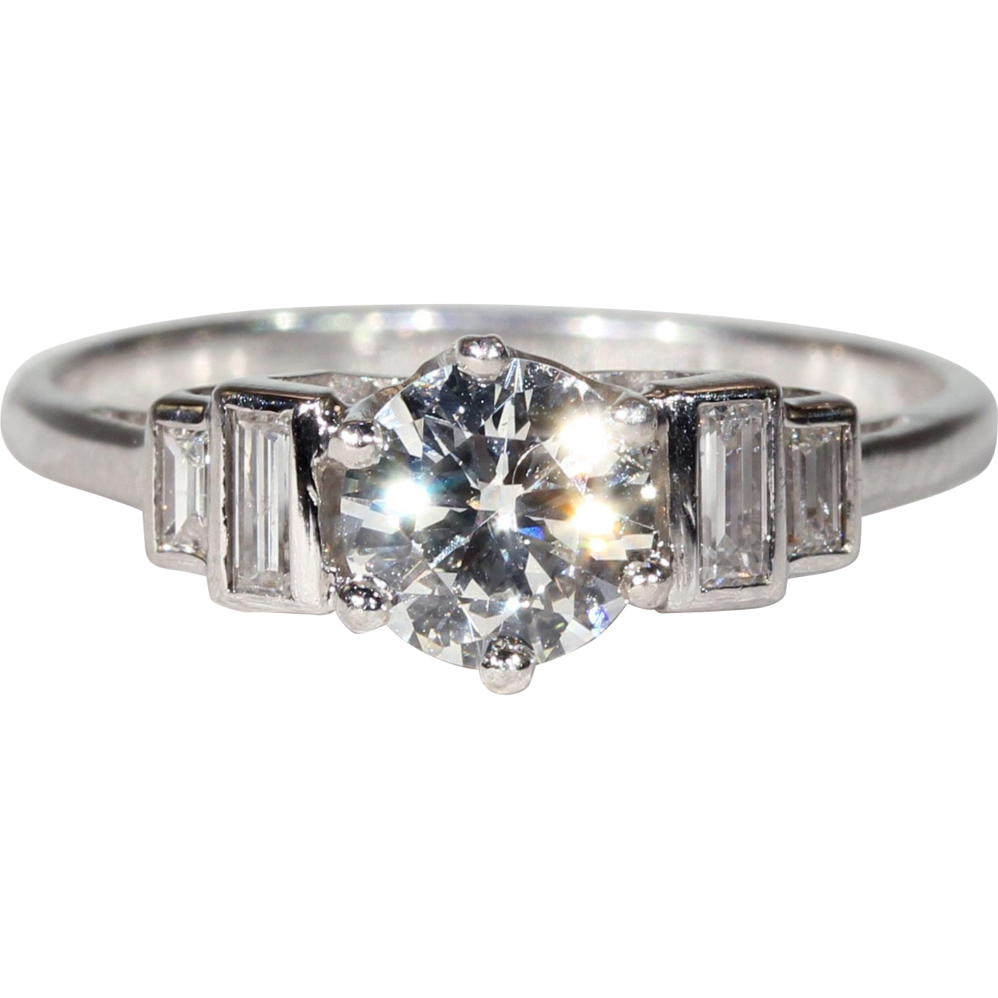Gorgeous Vintage Diamond Engagement Ring, Platinum Solitaire 1ctw Gorgeous Vintage Diamond Engagement Ring, Platinum Solitaire 1ctw