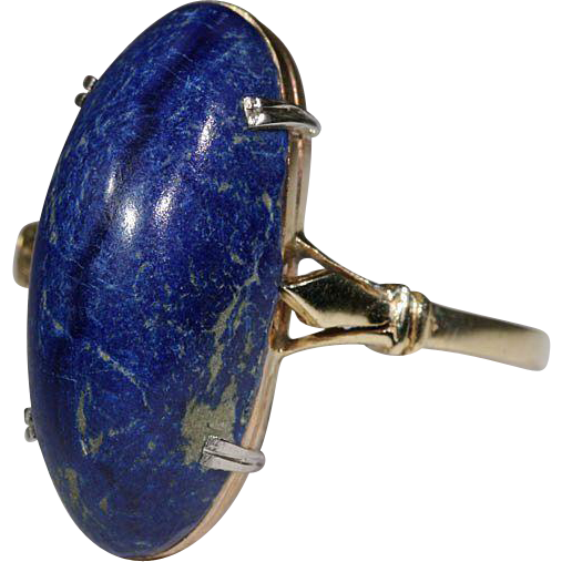 Vintage Lapis Lazuli Ring in 14k Gold and Platinum Vintage Lapis Lazuli Ring in 14k Gold and Platinum