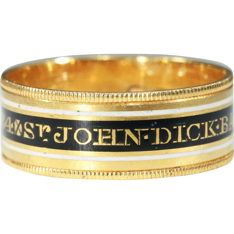 Georgian Memorial Ring made for Sir John Dick, 18k Gold 1804 Georgian Memorial Ring made for Sir John Dick, 18k Gold 1804