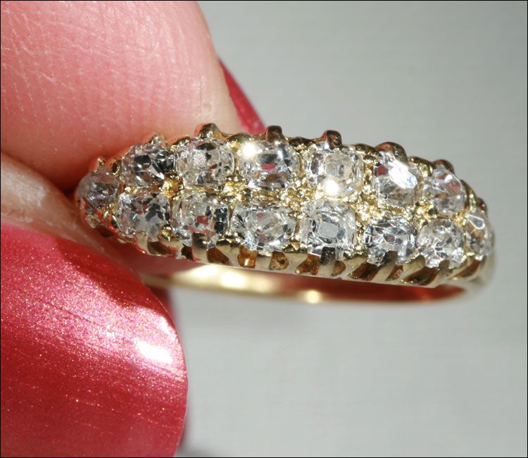 Antique Stacking Cushion Cut Diamond Ring, .8ctw in 18k Gold Antique Stacking Cushion Cut Diamond Ring, .8ctw in 18k Gold