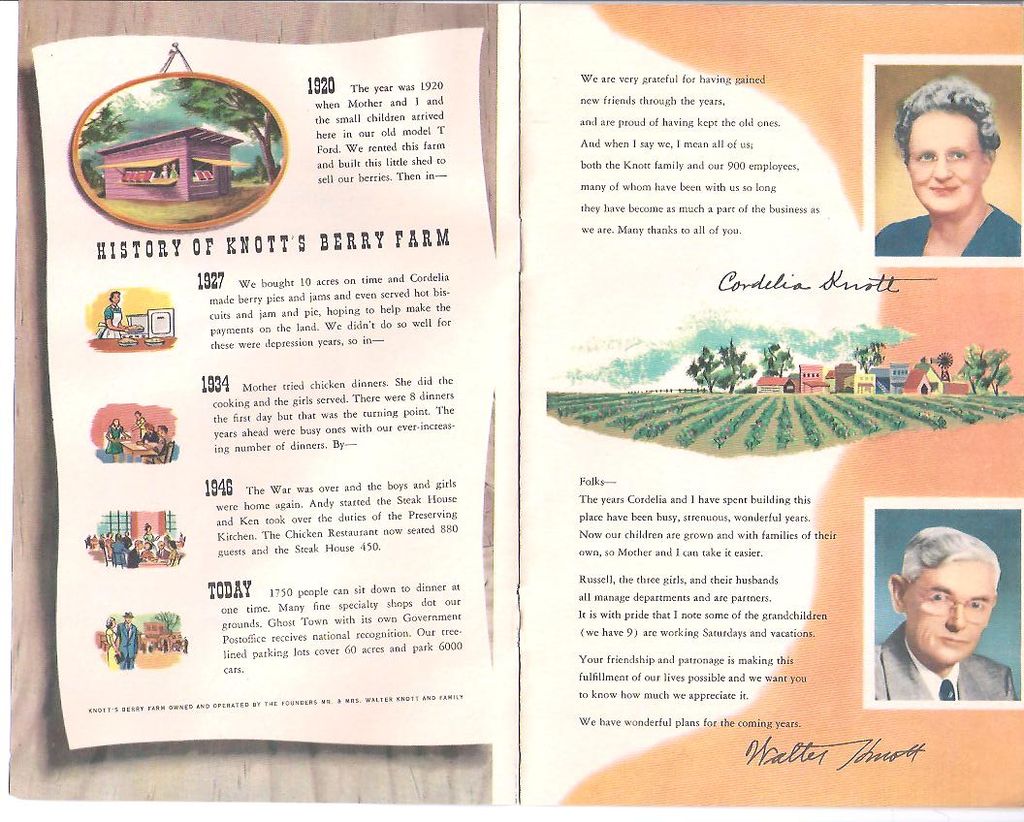 Knott's Berrry Farm Steak House Menu~Indian Maiden Knott's Berrry Farm Steak House Menu~Indian Maiden
