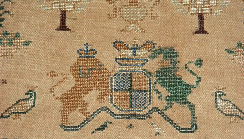1826 English Needlework Sampler by Elizabeth Walkden 1826 English Needlework Sampler by Elizabeth Walkden