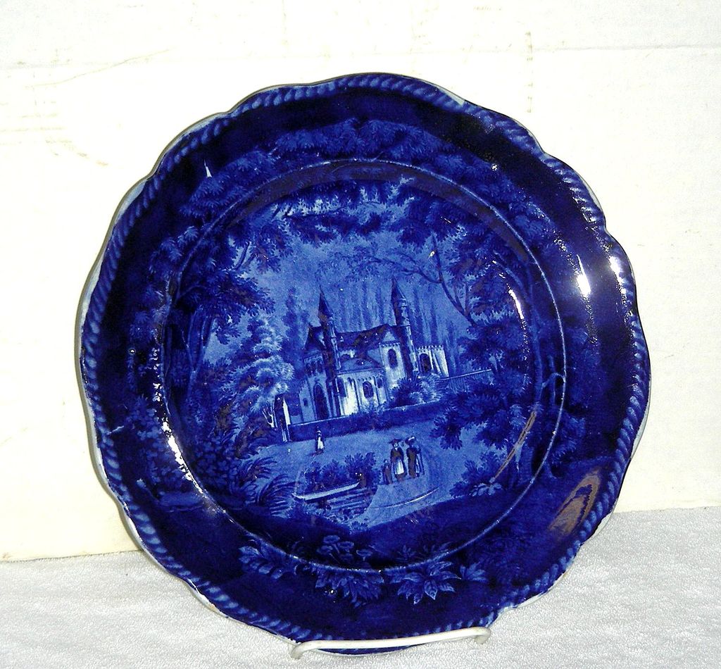 Dark Blue Historical Staffordshire Plate ~ Tams Foliage Border Dark Blue Historical Staffordshire Plate ~ Tams Foliage Border