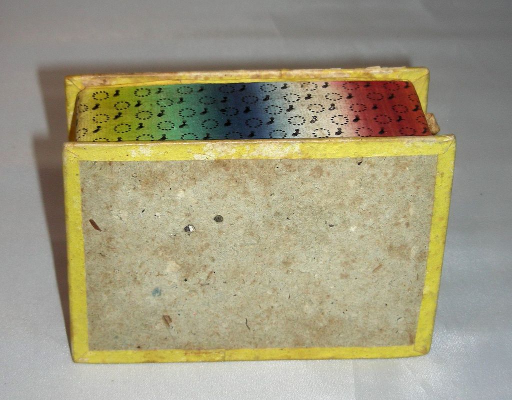 19th C. Wallpaper Trinket Box w/ Velvet Pincushion Theorem 19th C. Wallpaper Trinket Box w/ Velvet Pincushion Theorem
