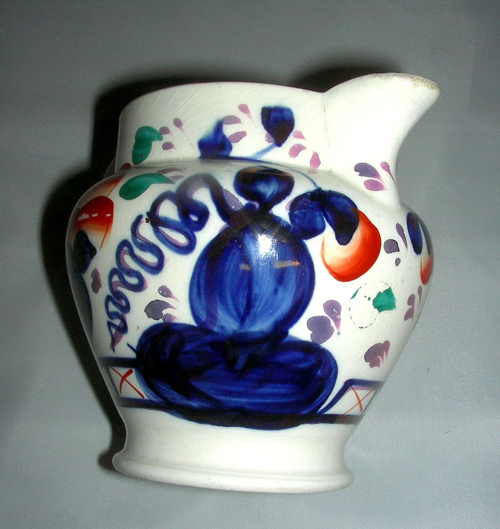 19th C. Gaudy Welsh Creamer / Small Jug ~ Oyster Pattern, c. 1840 19th C. Gaudy Welsh Creamer / Small Jug ~ Oyster Pattern, c. 1840