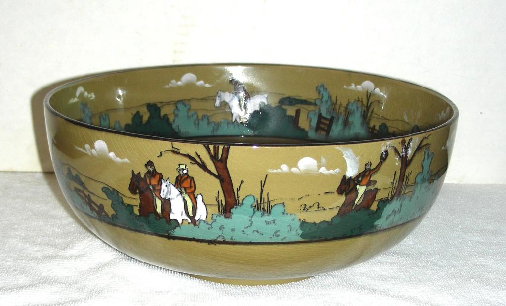 Buffalo Pottery DELDARE Fallowfield Hunt Salad Bowl 1909 Buffalo Pottery DELDARE Fallowfield Hunt Salad Bowl 1909