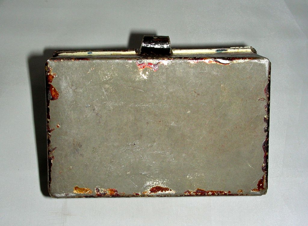Small Decorated Tole or Tin Box, c. 1860, w/ Strong Decoration Small Decorated Tole or Tin Box, c. 1860, w/ Strong Decoration