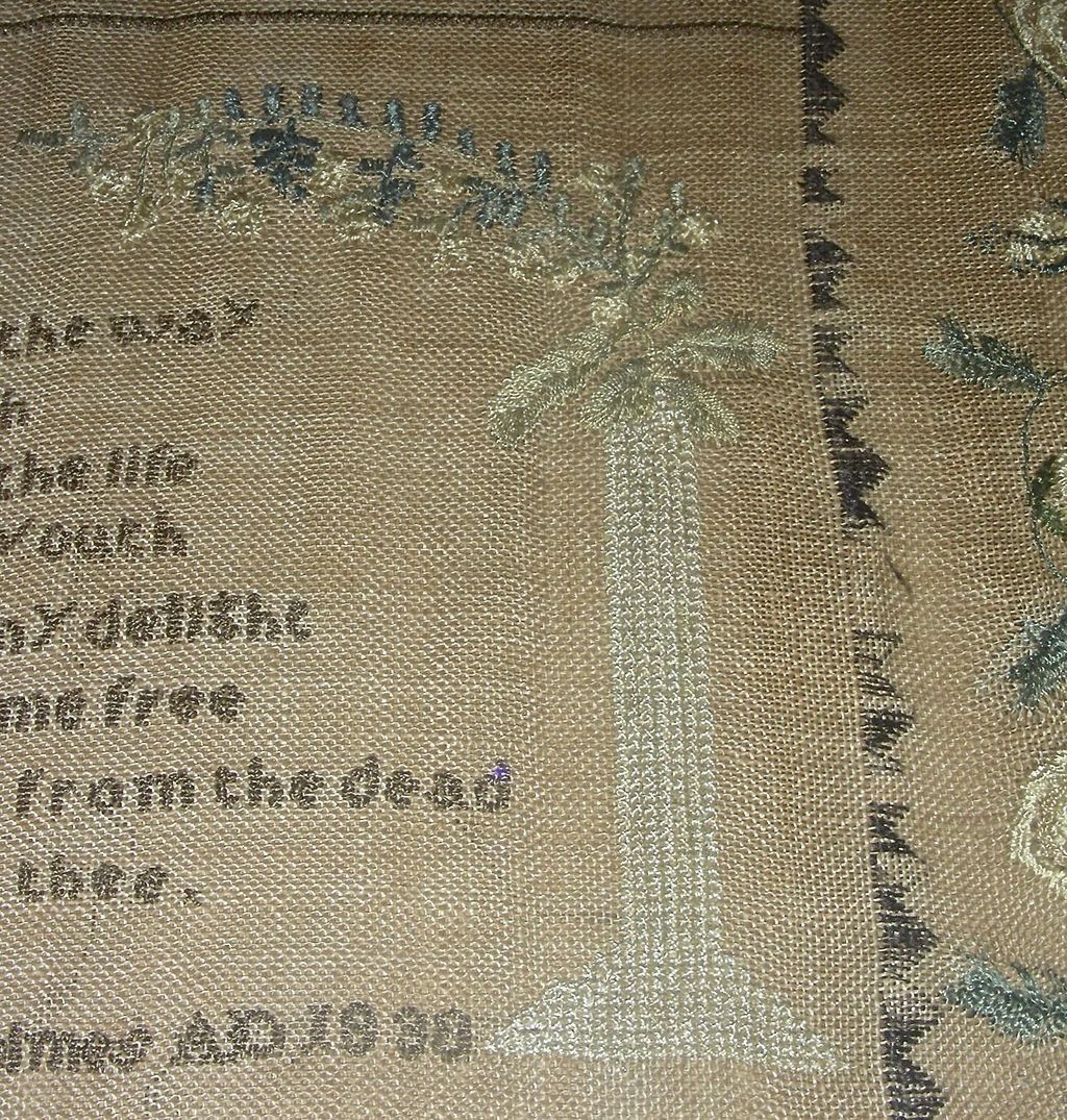 Very Attractive 1830 American Needlework Sampler by Roxana Holmes w/ Little Girl & Flower Columns Very Attractive 1830 American Needlework Sampler by Roxana Holmes w/ Little Girl & Flower Columns