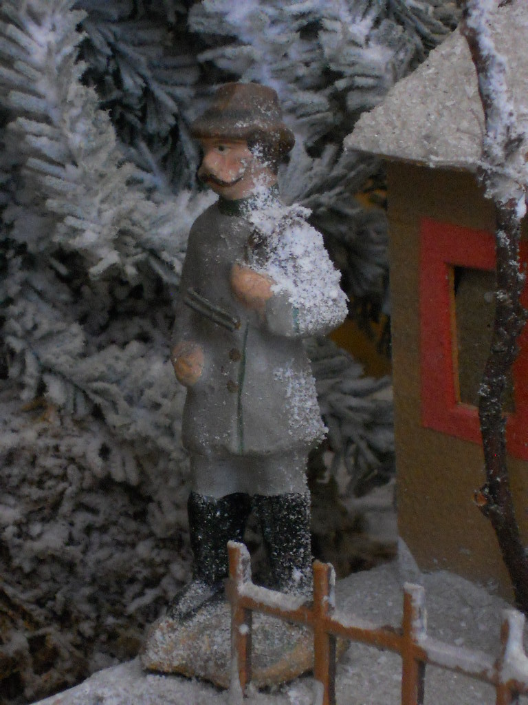 ~~~ Pretty German Cardboard Christmas House ~~~ ~~~ Pretty German Cardboard Christmas House ~~~