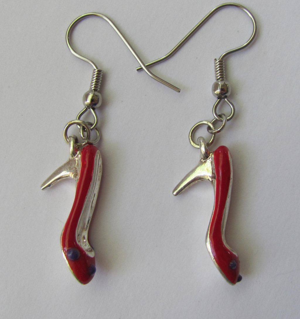 Red High Heel Shoe Earrings Red High Heel Shoe Earrings