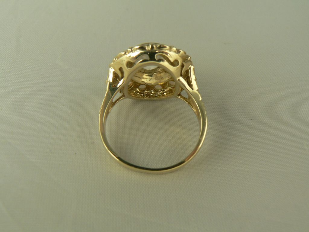 Striking Faceted Moonstone & Opal Ring~14k~Size 8. Striking Faceted Moonstone & Opal Ring~14k~Size 8.