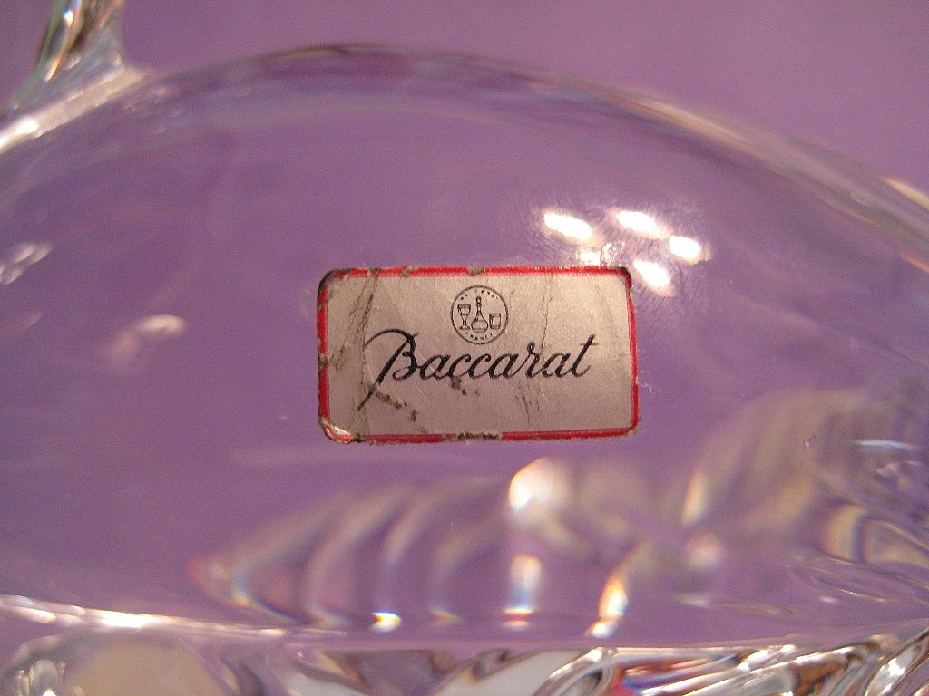 Baccarat Crystal Stork Figurine Baccarat mark and foil label Baccarat Crystal Stork Figurine Baccarat mark and foil label