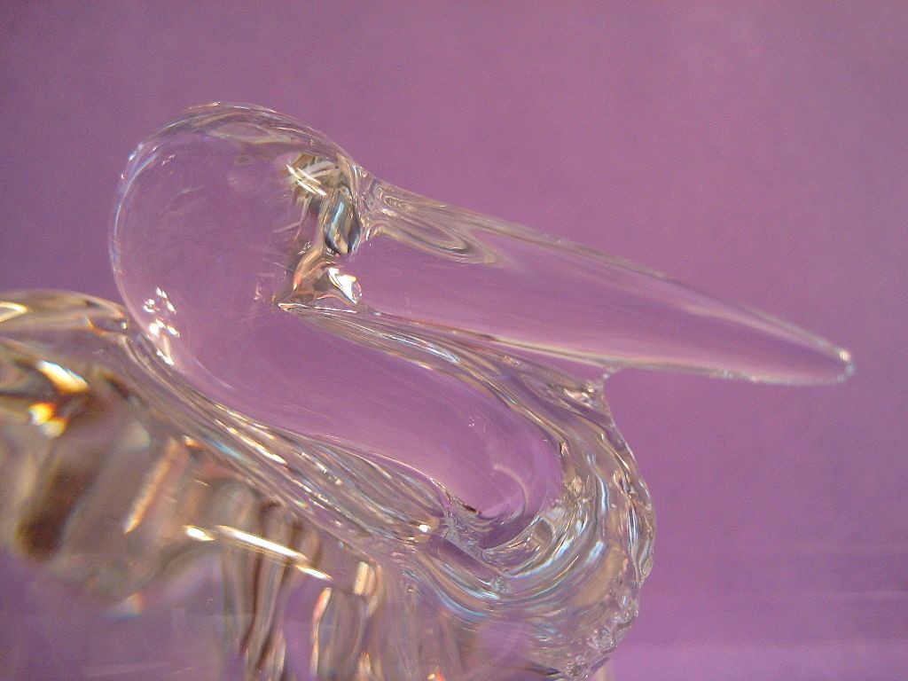 Baccarat Crystal Stork Figurine Baccarat mark and foil label Baccarat Crystal Stork Figurine Baccarat mark and foil label