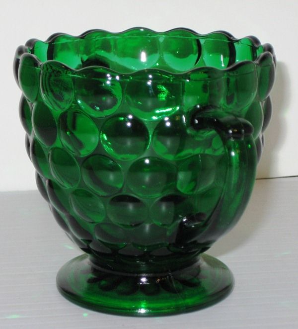 Bubble Forest Green Sugar Bowl Hocking Glass Bubble Forest Green Sugar Bowl Hocking Glass