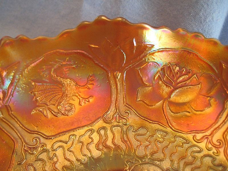 Carnival Glass Dragon & Lotus Bowl Fenton Carnival Glass Dragon & Lotus Bowl Fenton