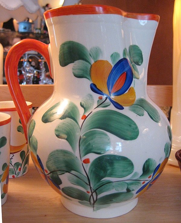 Czech Peasant Art Pitcher w/5 Tumblers Czech Peasant Art Pitcher w/5 Tumblers