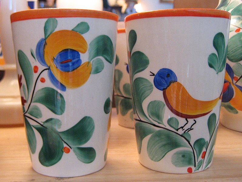 Czech Peasant Art Pitcher w/5 Tumblers Czech Peasant Art Pitcher w/5 Tumblers