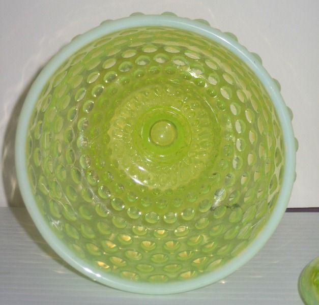 Fenton Hobnail Topaz Opalescent Candy Jar Fenton Hobnail Topaz Opalescent Candy Jar