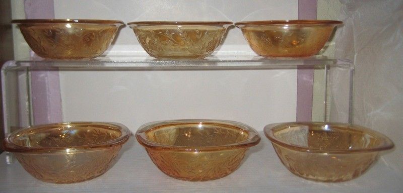 Six (6) Floragold Square Dessert Bowl Six (6) Floragold Square Dessert Bowl