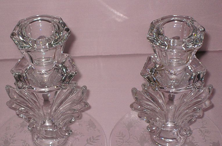 Fostoria Chintz Candle Holders pair Fostoria Chintz Candle Holders pair