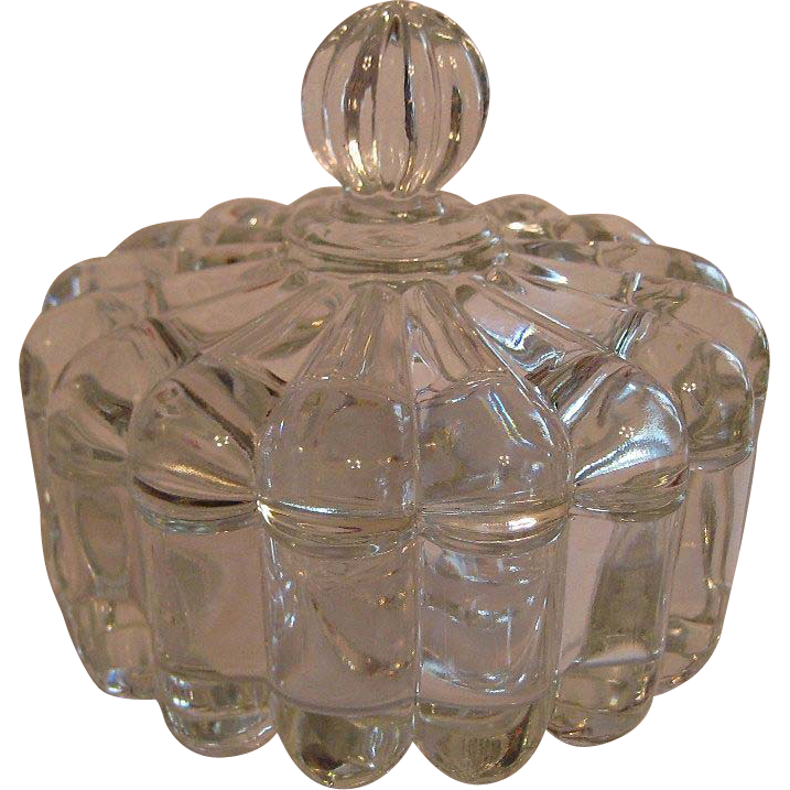 Heisey Crystolite Puff Box Powder Jar Dresser Jar Candy Box Heisey Crystolite Puff Box Powder Jar Dresser Jar Candy Box