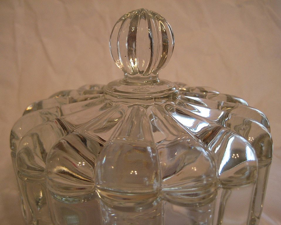 Heisey Crystolite Puff Box Powder Jar Dresser Jar Candy Box Heisey Crystolite Puff Box Powder Jar Dresser Jar Candy Box