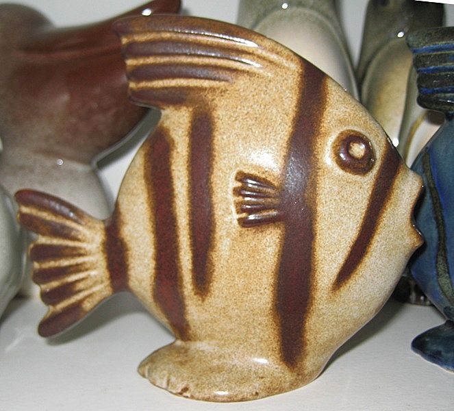 Howard Pierce Porcelain Angel Fish Figurine Howard Pierce Porcelain Angel Fish Figurine