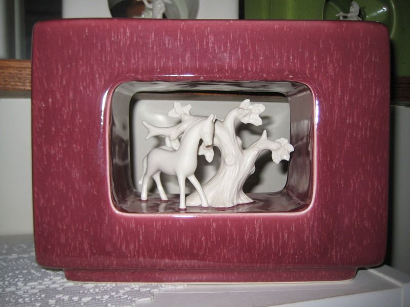 Howard Pierce Open Center Horse Vase Burgundy Howard Pierce Open Center Horse Vase Burgundy