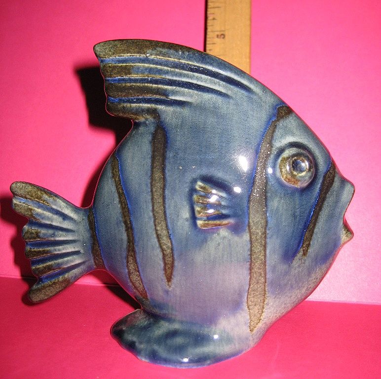 Howard Pierce Porcelain blue Mama Angel Fish Howard Pierce Porcelain blue Mama Angel Fish