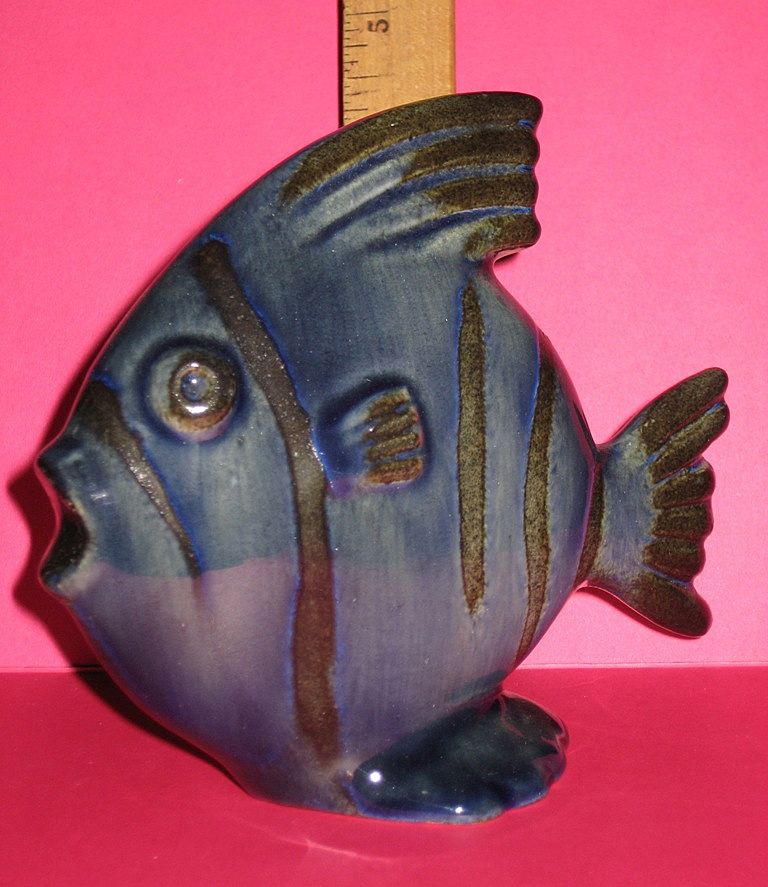 Howard Pierce Porcelain blue Mama Angel Fish Howard Pierce Porcelain blue Mama Angel Fish