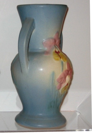 Hull Pottery Orchid Vase Blue Hull Pottery Orchid Vase Blue