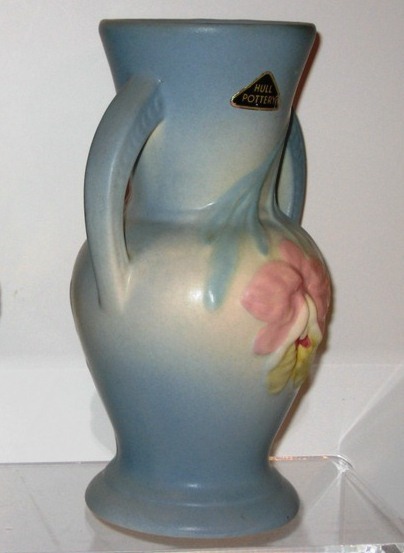 Hull Pottery Orchid Vase Blue Hull Pottery Orchid Vase Blue